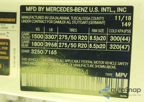 2019 Mercedes-Benz Gls 450 4Matic z USA, uszkodzony, nr VIN 4JGDF6EE0KB226064